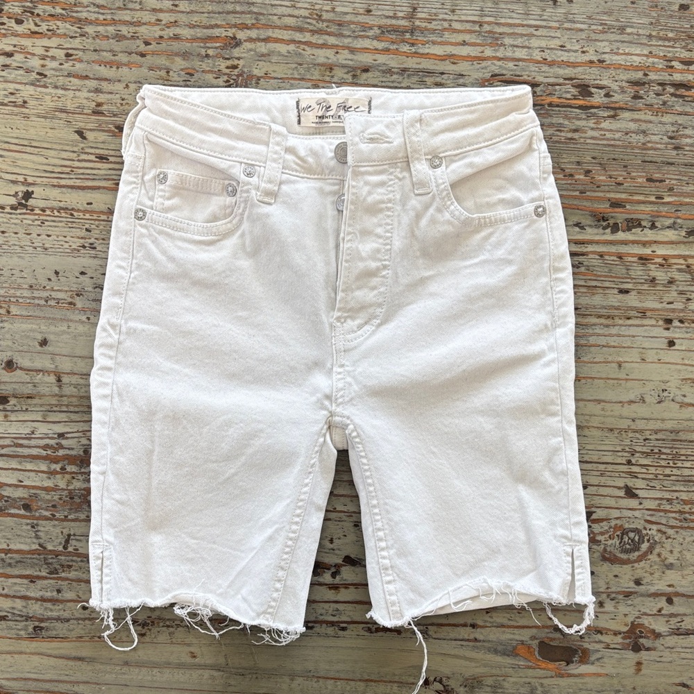 We The Free White Button-Fly Shorts
